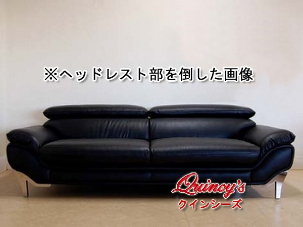 4823】３Ｐソファ（黒）※ヘッドレスト可動式 - クインシーズ（☆ロココ調家具☆イタリア家具☆高級輸入家具販売）